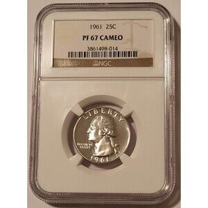 1961 Washington Quarter Proof PF67 Cameo NGC